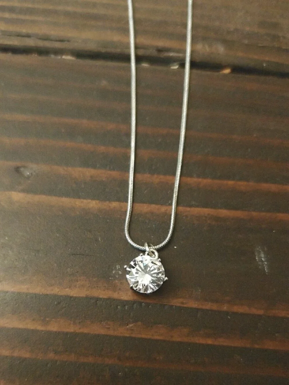 Minicci Silver Necklace with Round Sparkling Crystal Pendant D02 6724